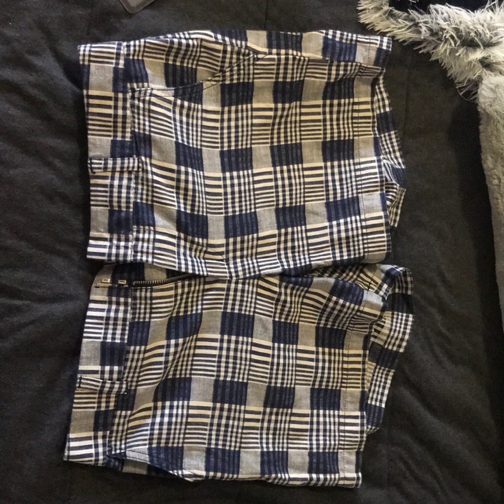Grey and blue shorts